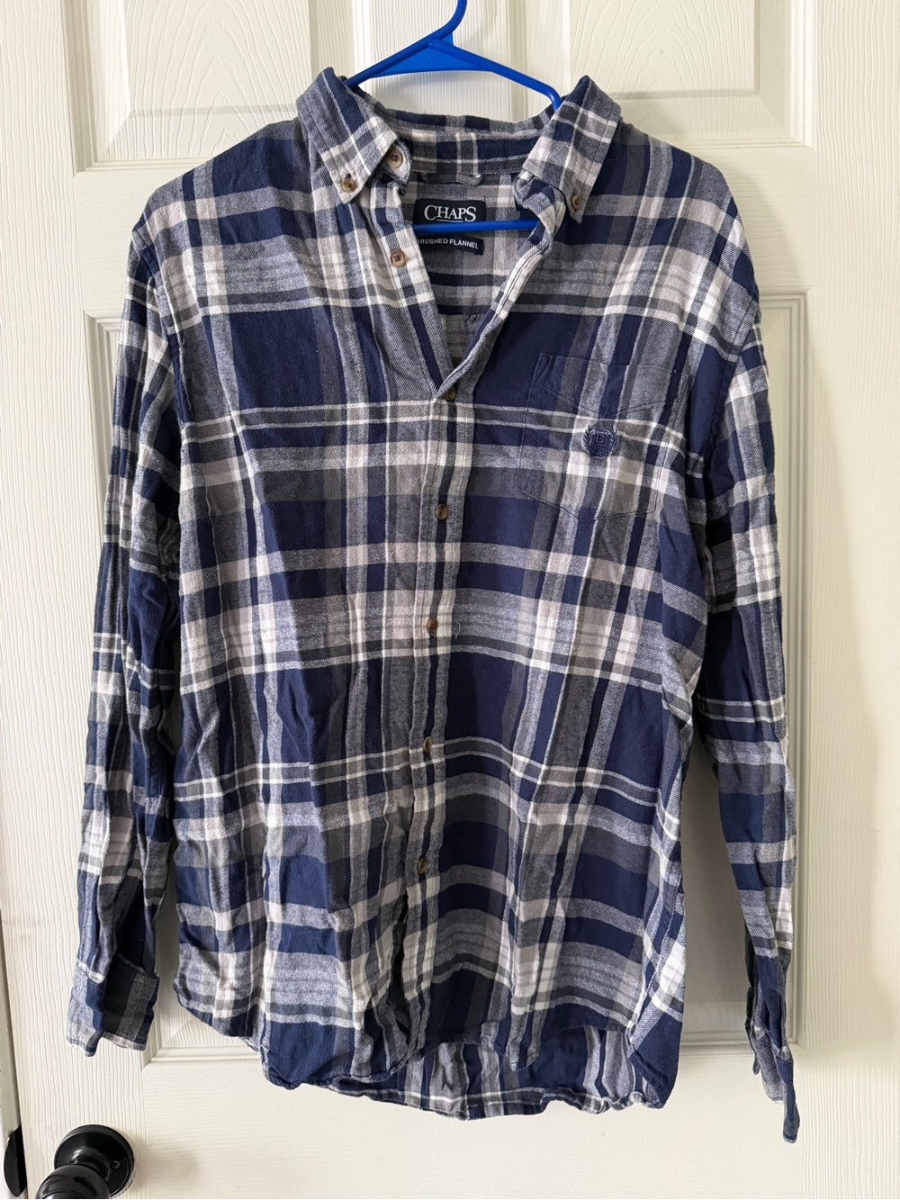 Chaps Men’s Navy Plaid Button-Down Flannel
